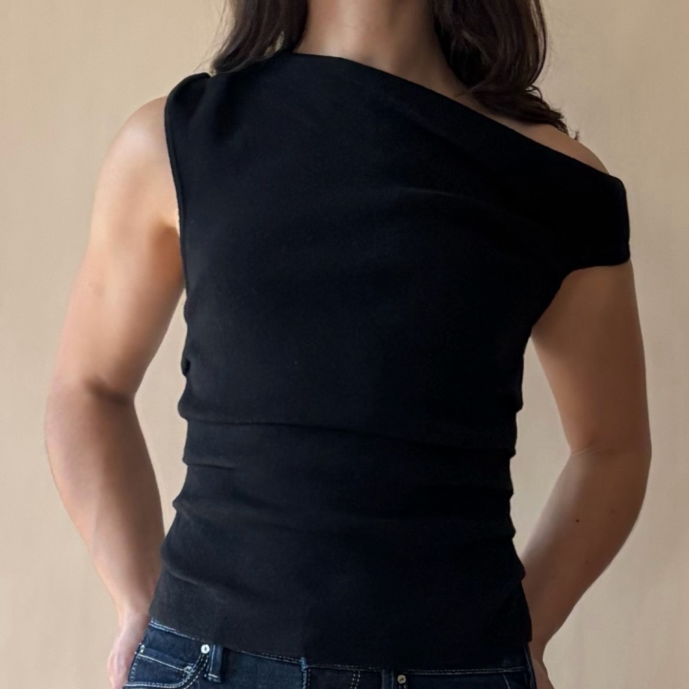 Elegant Black Asymmetrical Top